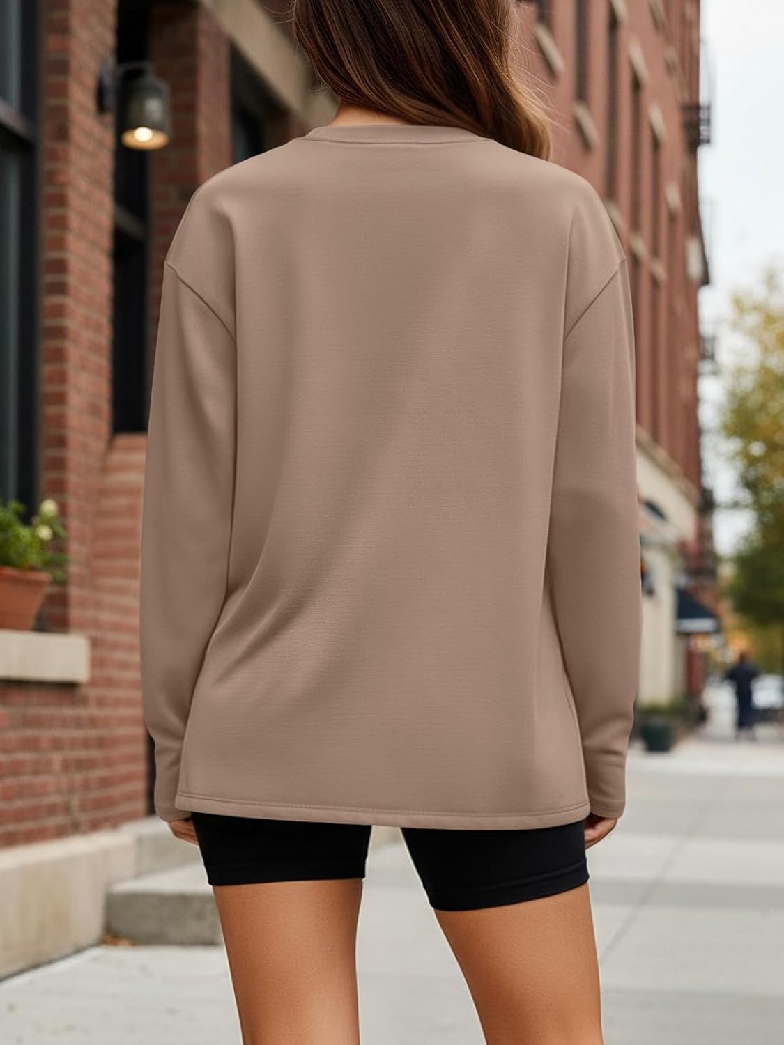 Trendy Queen Womens Oversized Long Sleeve T Shirts 2025 Basic Crewneck Tee Fall Tops Casual Workout Y2K Clothes