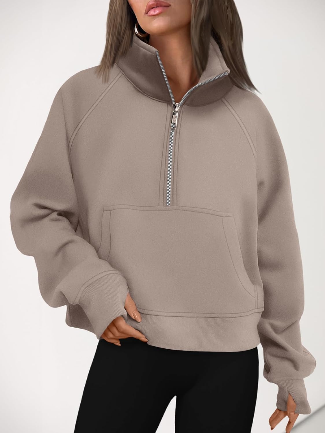AUTOMET Womens Sweatshirts Half Zip Cropped Pullover Fleece Quarter Zipper Hoodies 2025 Fall Fashion Outfits Clothes