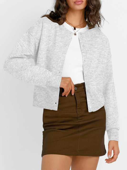 Trendy Queen Cropped Cardigan Sweaters for Women Lightweight Crop Knit Y2k Fall Outfits Fashion Clothes 2025